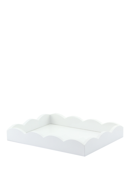 Addison Ross Scallop Lacquer Tray, 28cm, White
