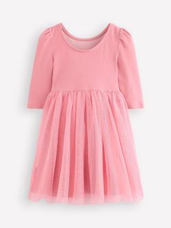 Mini Boden Kids' Applique Tulle Dress, Pink Bunnies - view 2, Pink Bunnies