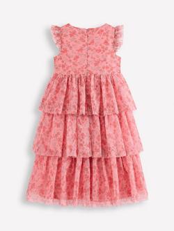 Mini Boden Kids' Tiered Tulle Dress, Pink Meadow Floral - view 2, Pink Meadow Floral