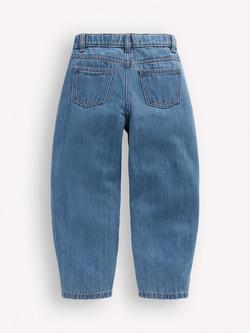 Mini Boden Kids' Barrel Leg Denim Jeans, Blue - view 2, Blue