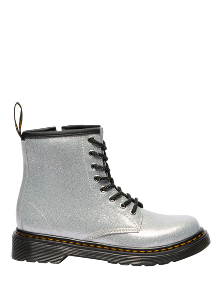 Dr. Martens Kids' 1460 Glitter Lace Up Boots, Silver, Silver