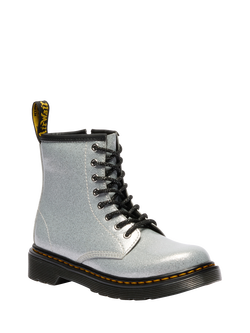 Dr. Martens Kids' 1460 Glitter Lace Up Boots, Silver - view 2, Silver