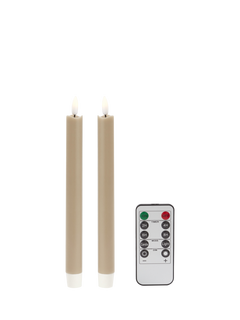 Addison Ross Remote Control LED Candles, Set of 2, Cappuccino