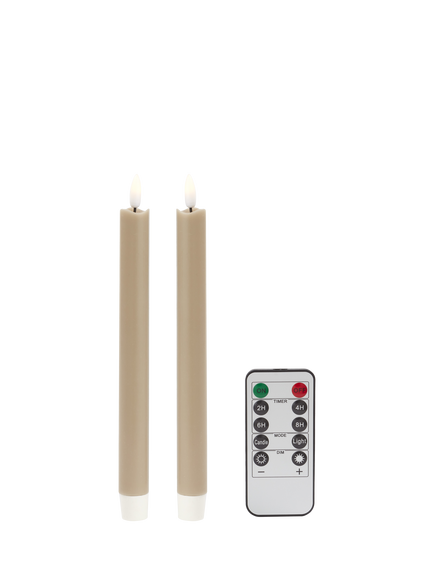 Addison Ross Remote Control LED Candles, Set of 2, Cappuccino
