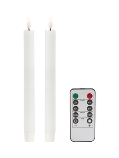 Addison Ross Remote Control LED Candles, Set of 2, White