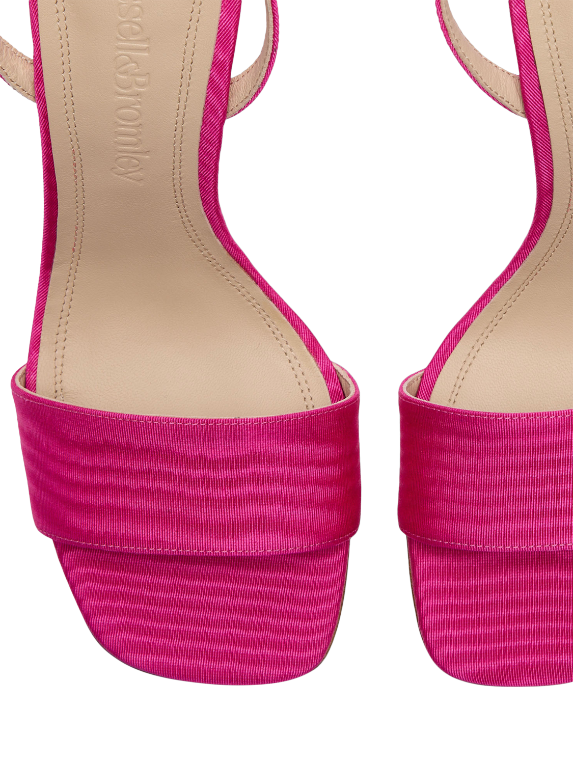Product image 4 of 4, which shows Russell & Bromley Superstow Two Part Open Toe Heeled Sandals, Pink, 5