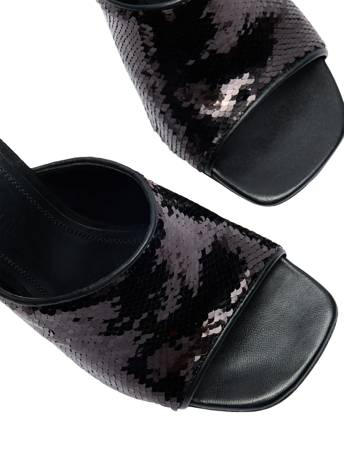 Product image 4 of 4, which shows Russell & Bromley Superstow Mule High Heeled Mule Sandals, Metallic, 8