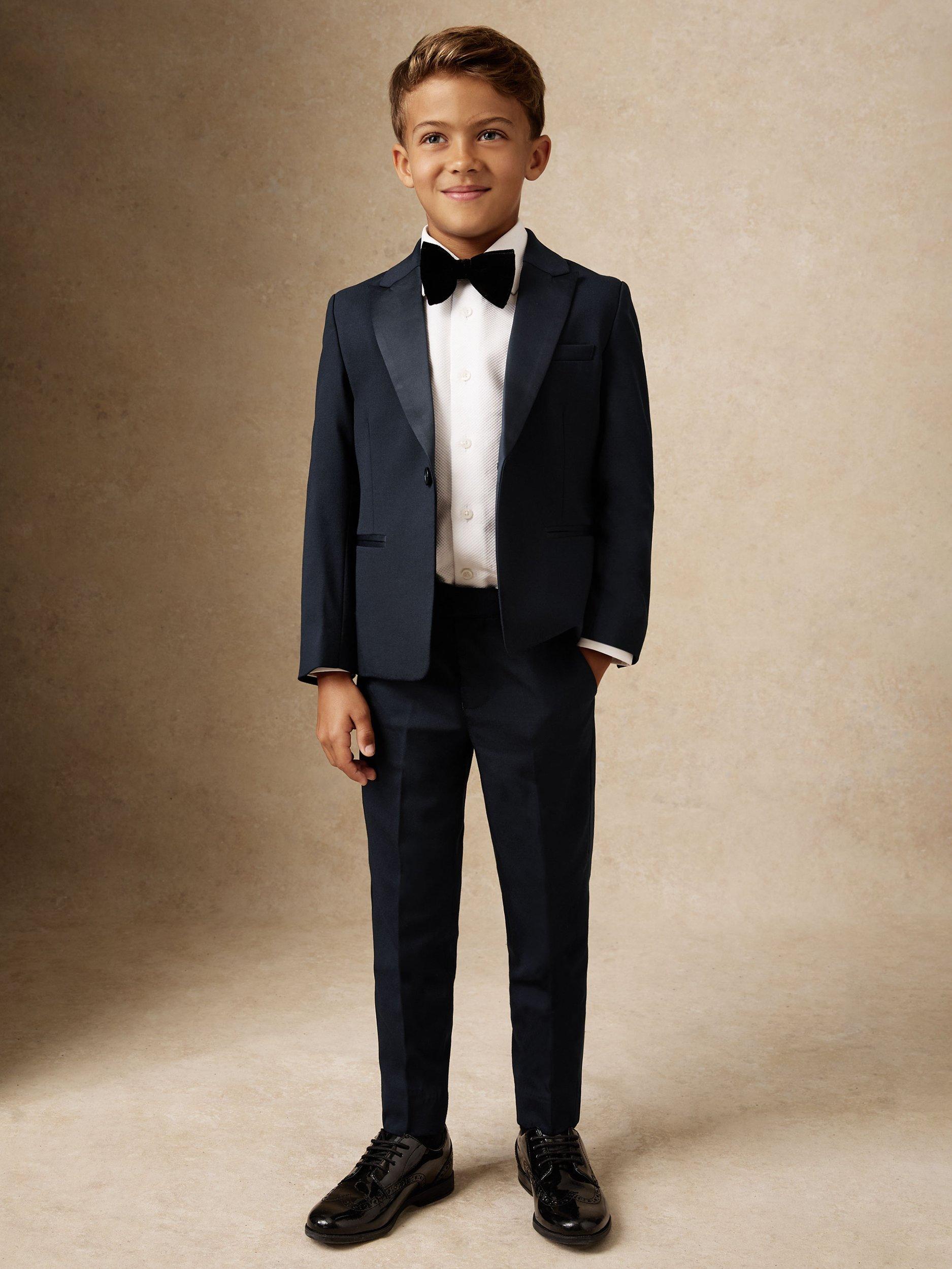 Product image 4 of 5, which shows Reiss Kids' Knightsbridge Wool Blend Tailored Trousers, Navy, 4-5 years