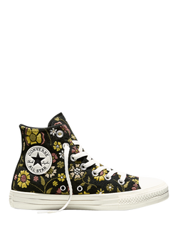 Converse Chuck Taylor All Star Retro Flowers Trainers, Black/In The Weeds, Black/In The Weeds