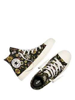 Converse Chuck Taylor All Star Retro Flowers Trainers, Black/In The Weeds - view 2, Black/In The Weeds