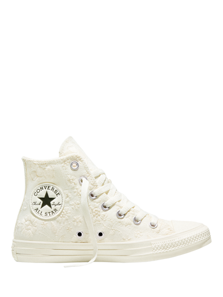 Converse Chuck Taylor All Star Retro Flowers Trainers, Egret/Black/Egret, Egret/Black/Egret