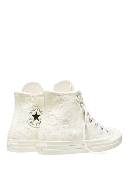 Converse Chuck Taylor All Star Retro Flowers Trainers, Egret/Black/Egret - view 2, Egret/Black/Egret