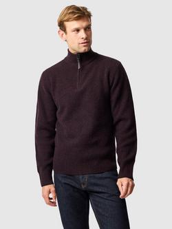 Rodd & Gunn Robbies Road Lambswool Quarter Zip Neck Jumper, Black Fig
