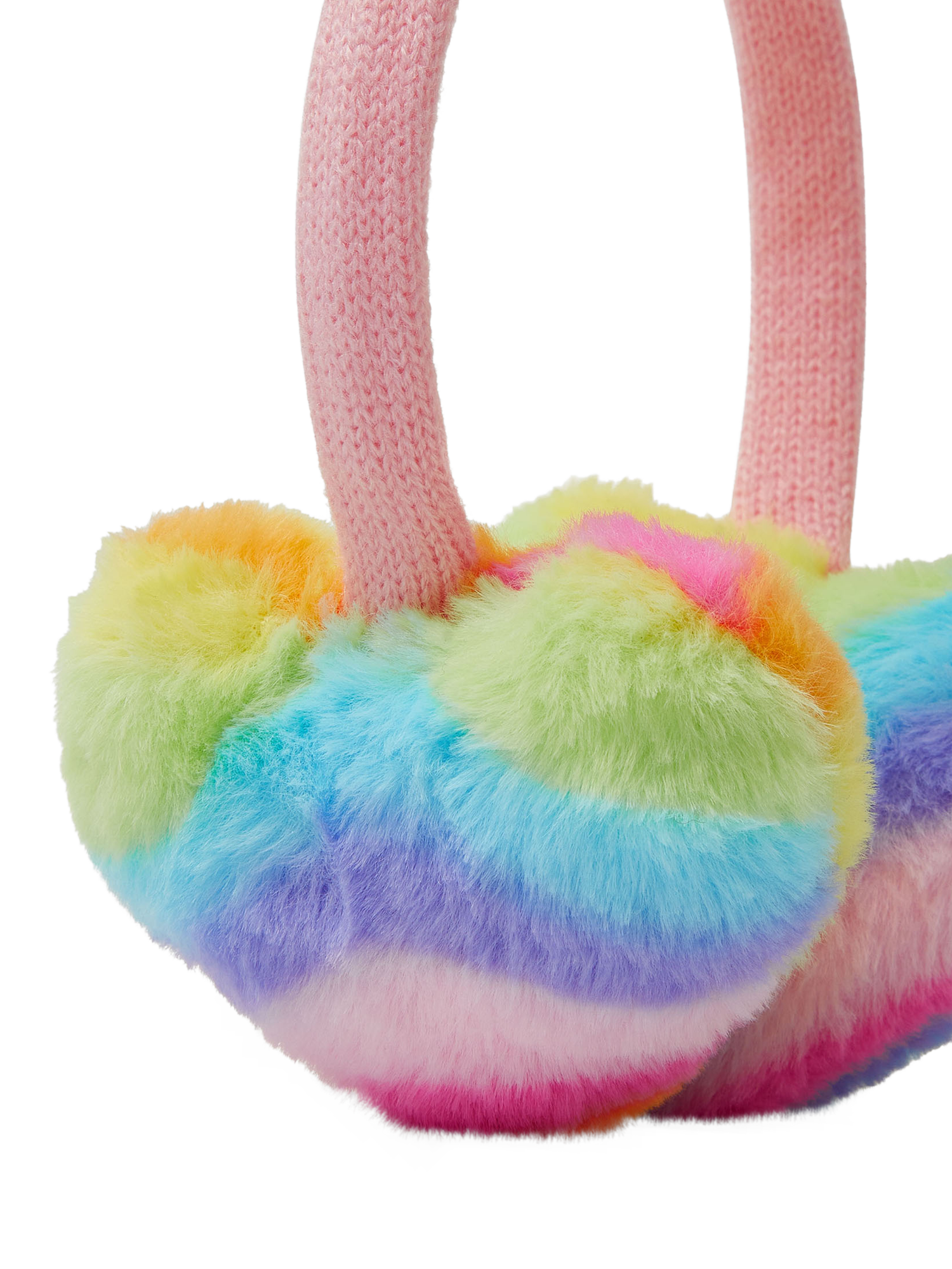 Product image 3 of 3, which shows Angels by Accessorize Kids' Rainbow Heart Ear Muffs, Brights Multi