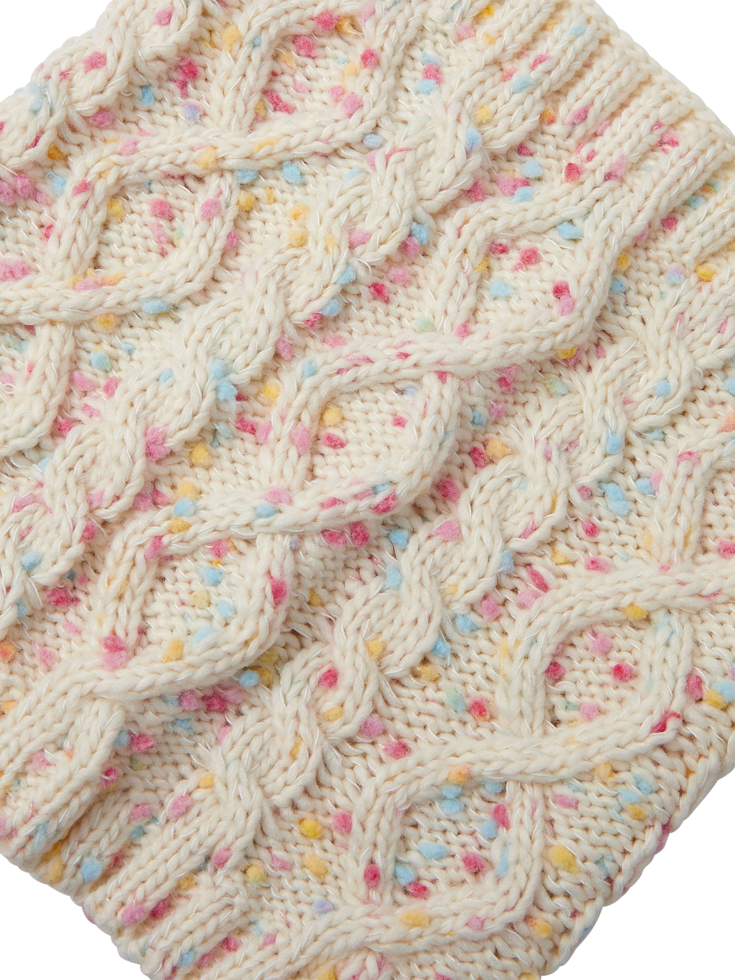 Product image 3 of 3, which shows Angels by Accessorize Kids' Sprinkles Cable Knit Snood, Ivory, 3-6 years