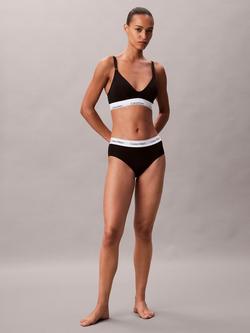 Calvin Klein Icon Cotton Modal Lightly Lined Triangle Nursing Bralette, Black