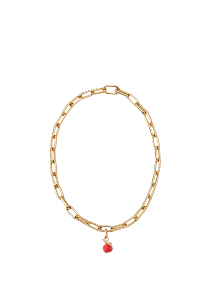 frkl. Apple Stack Necklace, Gold/Red, Gold/Red