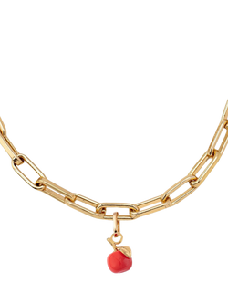 frkl. Apple Stack Necklace, Gold/Red - view 2, Gold/Red