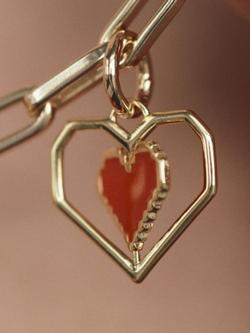 frkl. Spinning Heart Necklace, Gold - view 2, Gold/Red