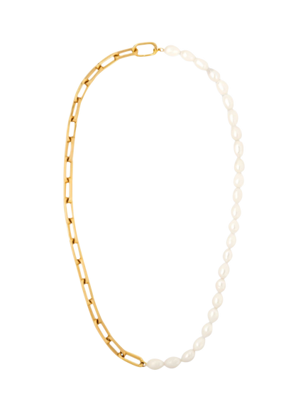 frkl. Mega Half Choker Necklace, Gold/Pearl, Gold/Pearl