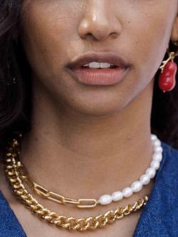 frkl. Mega Half Choker Necklace, Gold/Pearl - view 2, Gold/Pearl