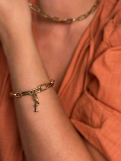frkl. Initial Stack Bracelet, Gold - view 2, Gold