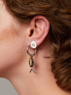 frkl. Hero Charm Midi Hoop Earrings - view 2, Silver