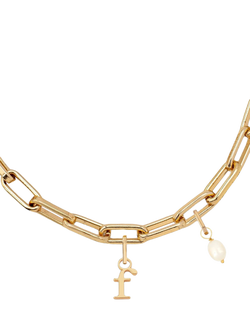 frkl. Initial Pearl Stack Necklace, Gold - view 2, Gold