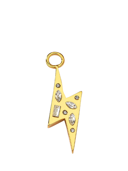 frkl. Lightning Bolt Crystal Charm, Gold, Gold