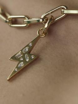frkl. Lightning Bolt Crystal Charm, Gold - view 2, Gold