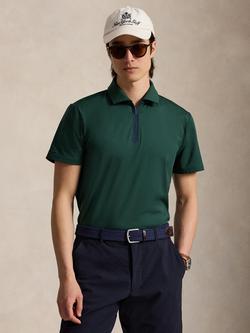 RLX Short Sleeve Zip Neck Polo Shirt, Moss Agate, Moss Agate