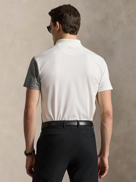 RLX Regular Fit Short Sleeve Colour Block Polo Shirt, Peak Grey/Multi - view 2, Peak Grey Multi
