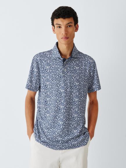 RLX Regular Fit Short Sleeve Polo Shirt, Refined Navy/Ditsy, Ref Navy Ditsy Hib