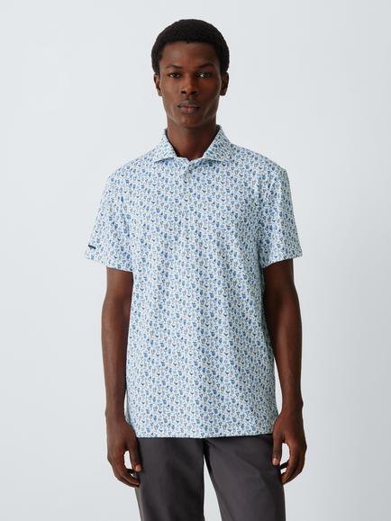 RLX Knit Pattern Polo Shirt, Blue/White, Blue/White