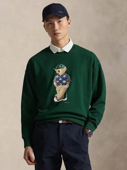 Polo Golf by Ralph Lauren Polo Bear Cotton Blend Jumper, Moss Agate, Moss Agate