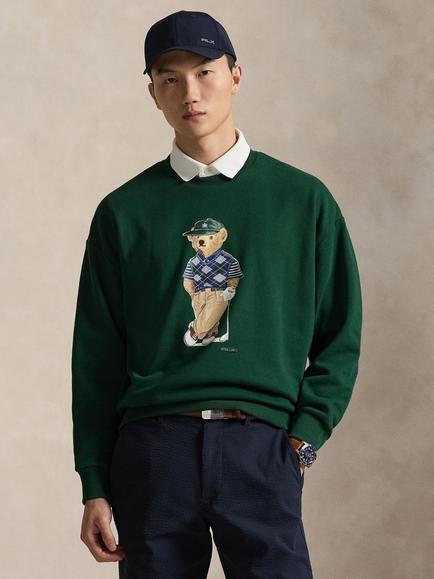 RLX Polo Bear Cotton Blend Jumper, Moss Agate, Moss Agate