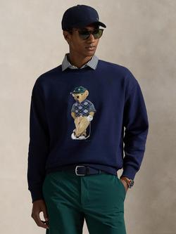 Polo Golf by Ralph Lauren Polo Bear Cotton Blend Jumper, Refined Navy, Refined Navy