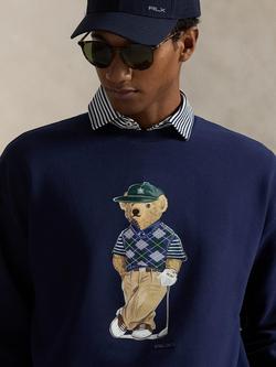 Polo Golf by Ralph Lauren Polo Bear Cotton Blend Jumper, Refined Navy - view 2, Refined Navy