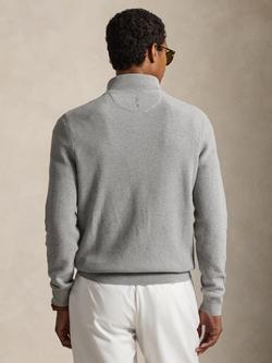 Polo Golf by Ralph Lauren Half Zip Cotton Blend Jumper, Andover Heather - view 2, Andover Heather