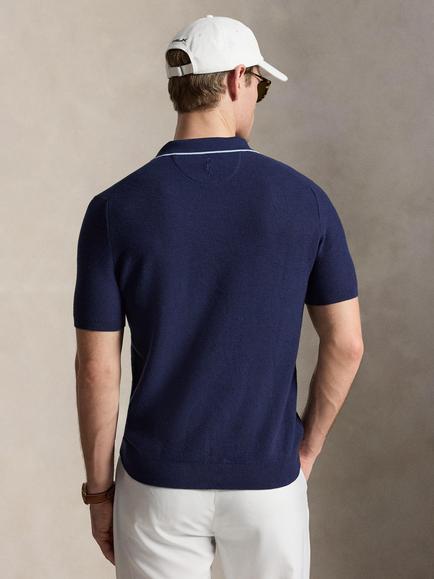 RLX Cotton Blend Regular Fit Knit Polo Shirt, Refined Navy/Office Blue - view 2, Ref Navy/Office Blue