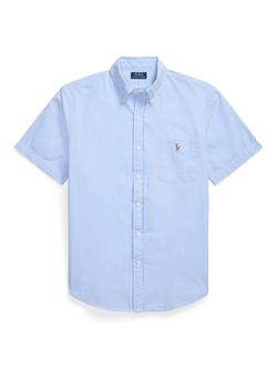Polo Ralph Lauren Sports Cotton Custom Slim Fit Seersucker Shirt, Blue/White, Blue/White