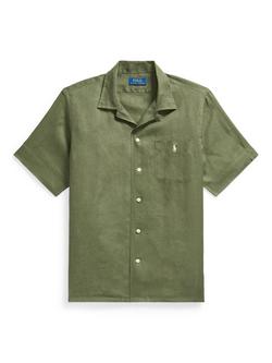 Polo Ralph Lauren Linen Regular Fit Camp Collar Shirt, Garden Trail, Garden Trail