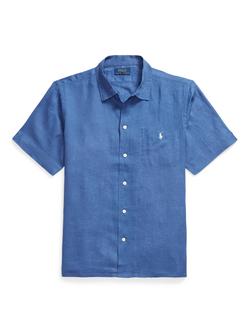 Polo Ralph Lauren Linen Classic Fit Short Sleeve Shirt, Dusty Azure, Dusty Azure