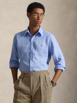 Ralph Lauren Sport Custom Fit Pure Linen Shirt, Austin Blue, Austin Blue