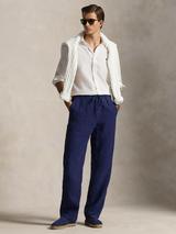 Ralph Lauren Custom Fit Long Sleeve Linen Shirt, White