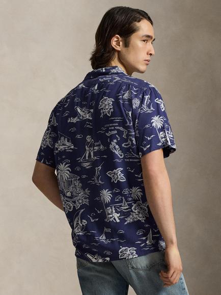 Polo Ralph Lauren Classic Fit Sailing Bear Print Shirt, Navy - view 2, 7231 Harbor Isl Bear