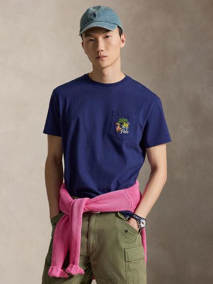Ralph Lauren Embroidered Vista T-Shirt, Dark Cobalt, Dark Cobalt