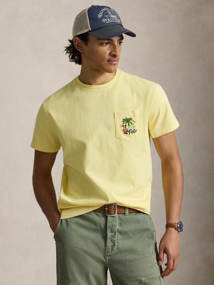 Ralph Lauren Tropical Cotton T-Shirt, Resort Gold, Resort Gold