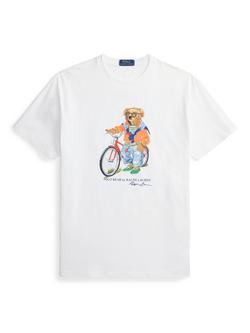 Ralph Lauren Custom Slim Fit Summer Bear T-Shirt, White- Summer Bear, White- Summer Bear