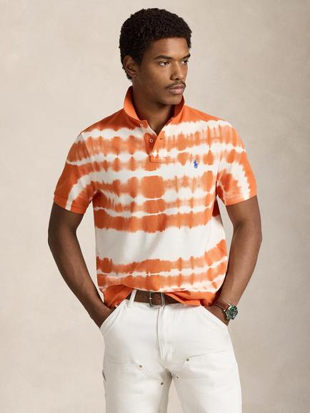 Polo Ralph Lauren Cotton Classic Fit Short Sleeve Tie-Dyed Polo Shirt, Solar Sky Multi, Solar Sky Multi
